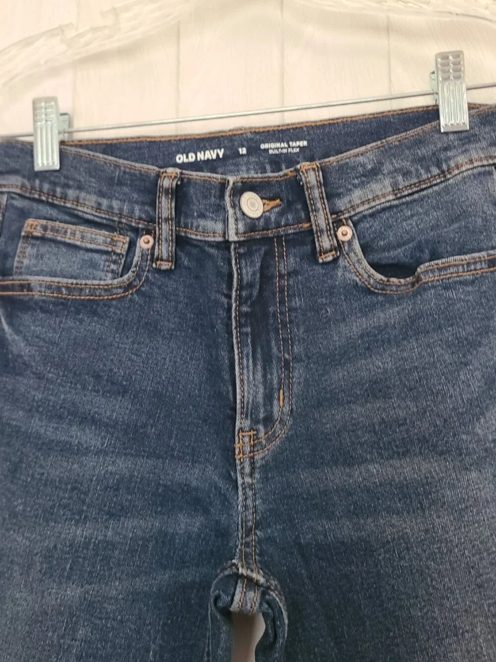 Lot Of 2 Old Navy Boys Sz 12 Original Taper Built In Flex Jeans